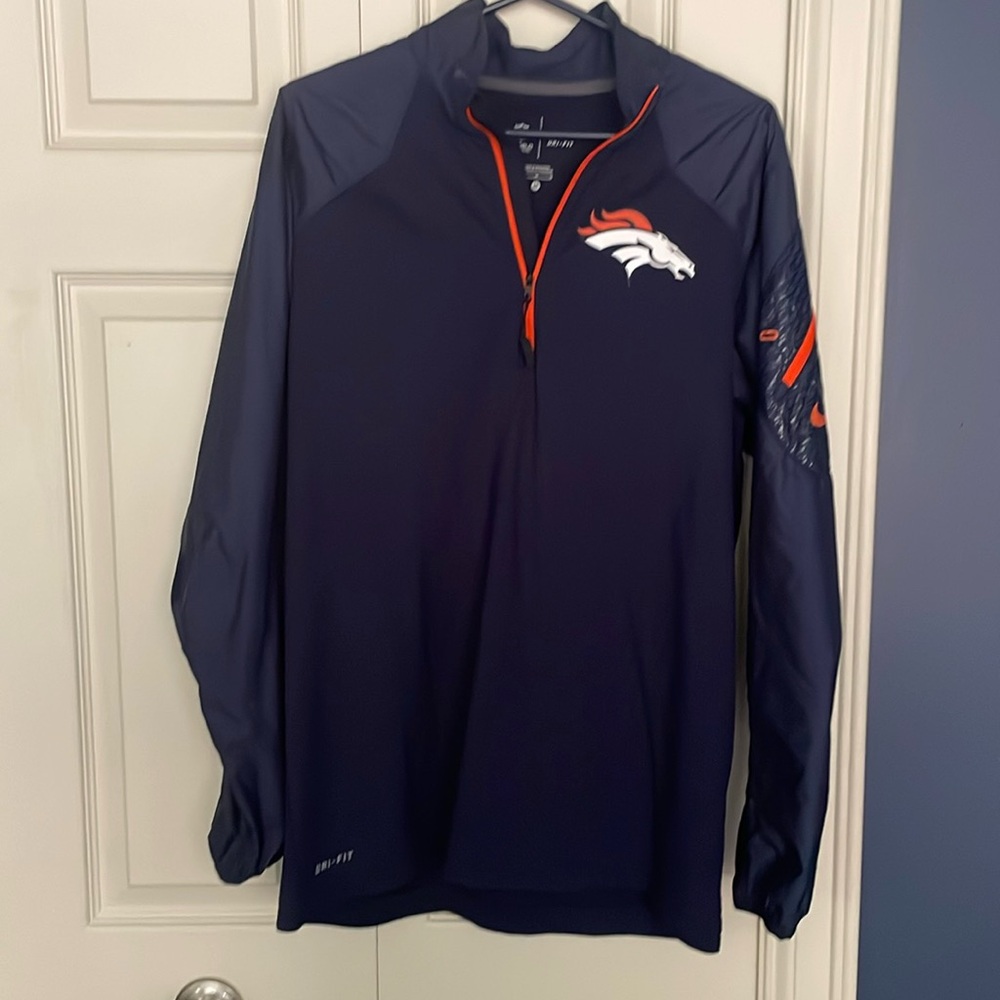 Men’s NFL Denver Broncos Nike Dri-Fit Pullover 1/4 Quarter Zip Medium
